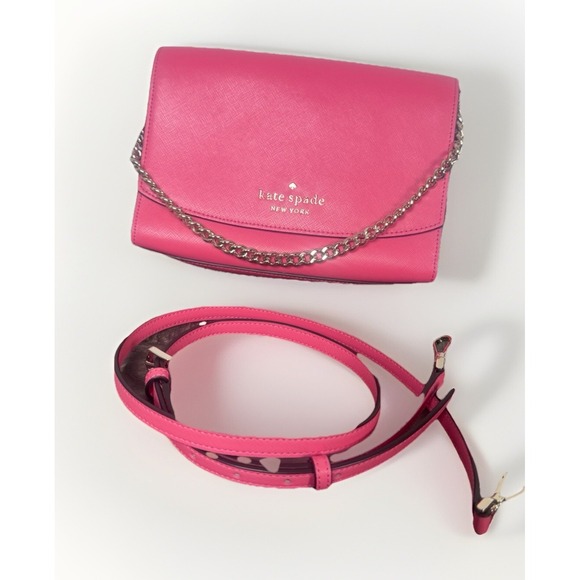 Kate Spade Carson Convertible Crossbody Bag Pink‎ Saffiano Leather Purse NWOT - Picture 1 of 13